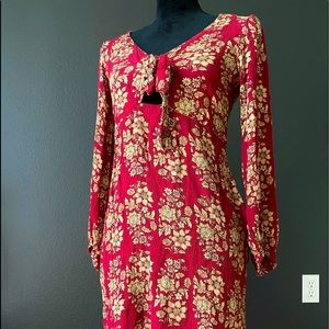 American Eagle Burgundy Floral Dress